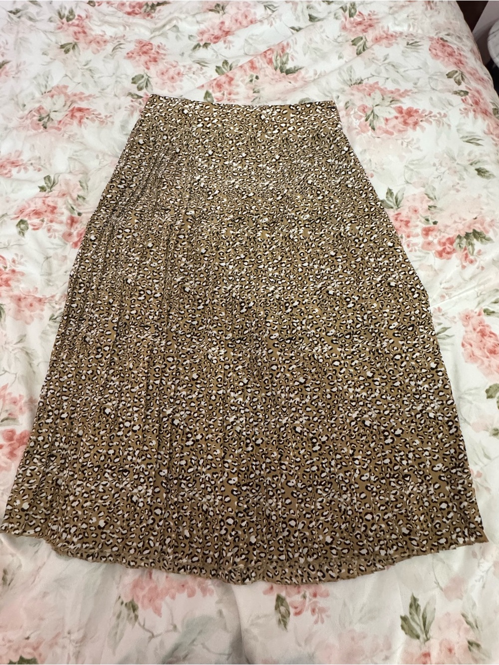 J.Crew Leopard Print Pleated Midi Skirt Size 2 Brown Animal Print